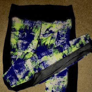 Color Splatter Workout Leggings w/ Semi mesh side